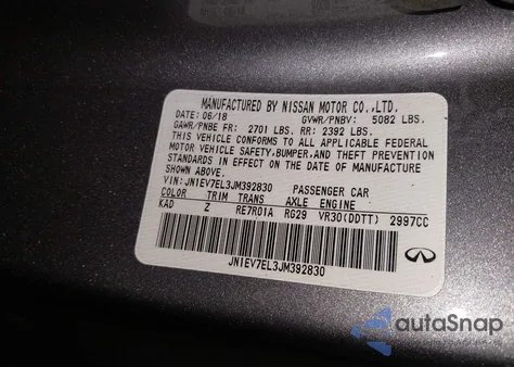 2018 Infiniti Q60 3.0T Luxe from USA, damaged, VIN JN1EV7EL3JM392830